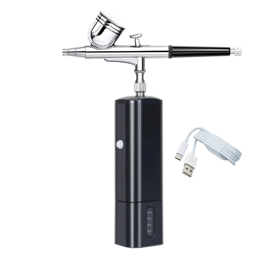 Replaceable Gravity Feed Airbrush Kit With Dual Action Compressor Cup