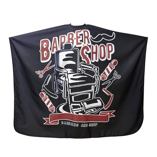 Black Waterproof Cloth Barbershop Apron Cape