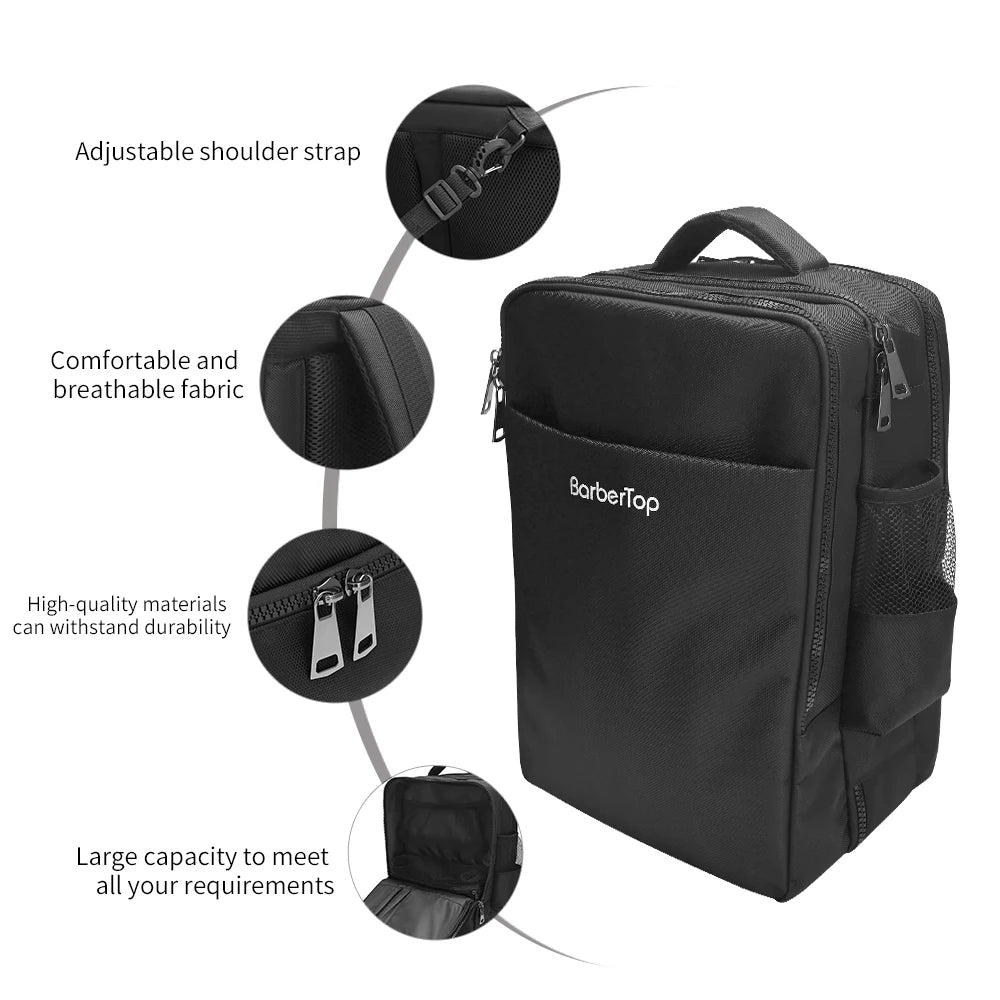 Black Polyester Multifunctional Portable Storage Travel Backpack