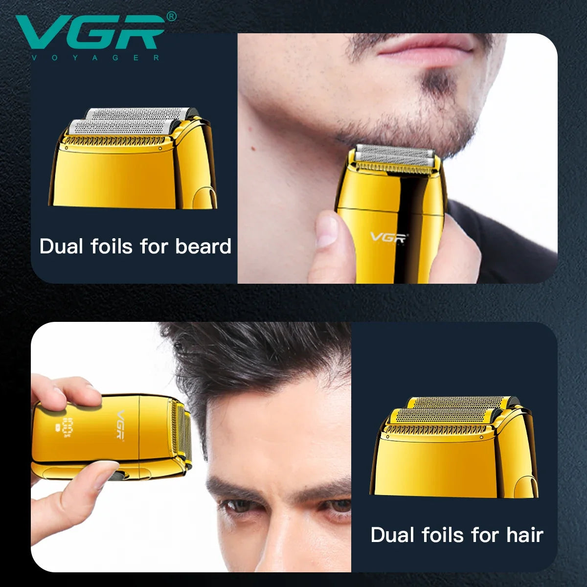 VGR V-399 Electric Reciprocating Beard Shaver Digital Display