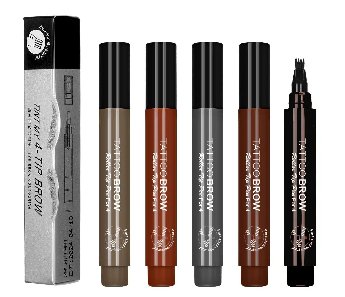 4-Tip Beard ,Mustache and,Eyebrow Coloring Pen Filler Hair Enhancer