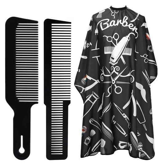 3PCS: Barber Hair stylist Grooming Comb ,Cape Kit Accessories
