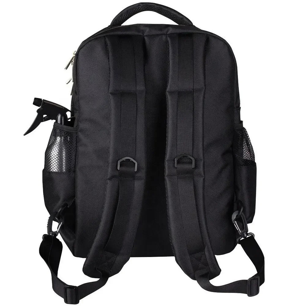 Black Polyester Portable Barber Backpack