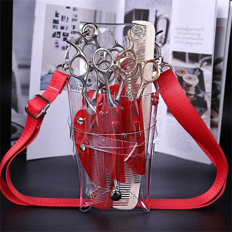 1PCS: 7 Pocket PVC Hair Accessory Barber Pouch
