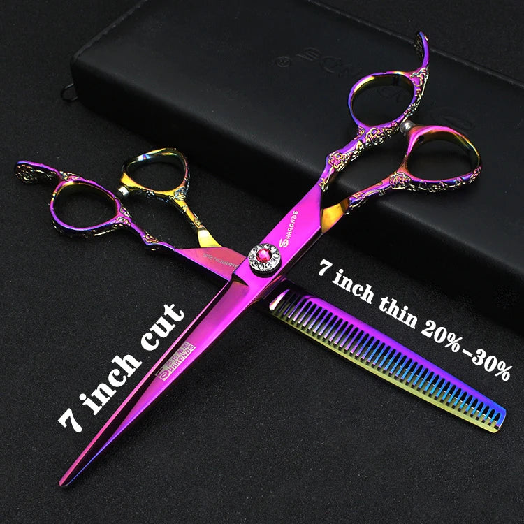 Stainless Steel 6/6.5/7 inch 440C Barber Shears Salon Scissors Set