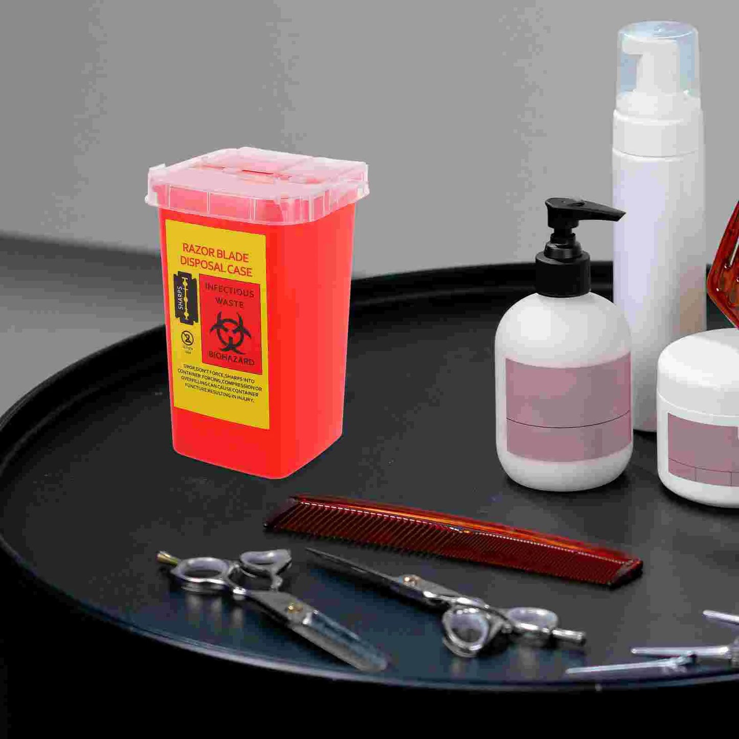 Red Blade Disposal Case Shaving Container