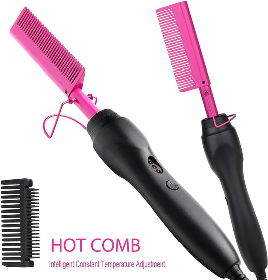 Portable Electric Heat Pressing Flat iron Comb