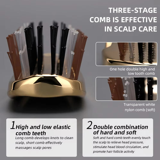 NEW Anti-static Upscale Electroplated Salon Massage Dry Wet Comb