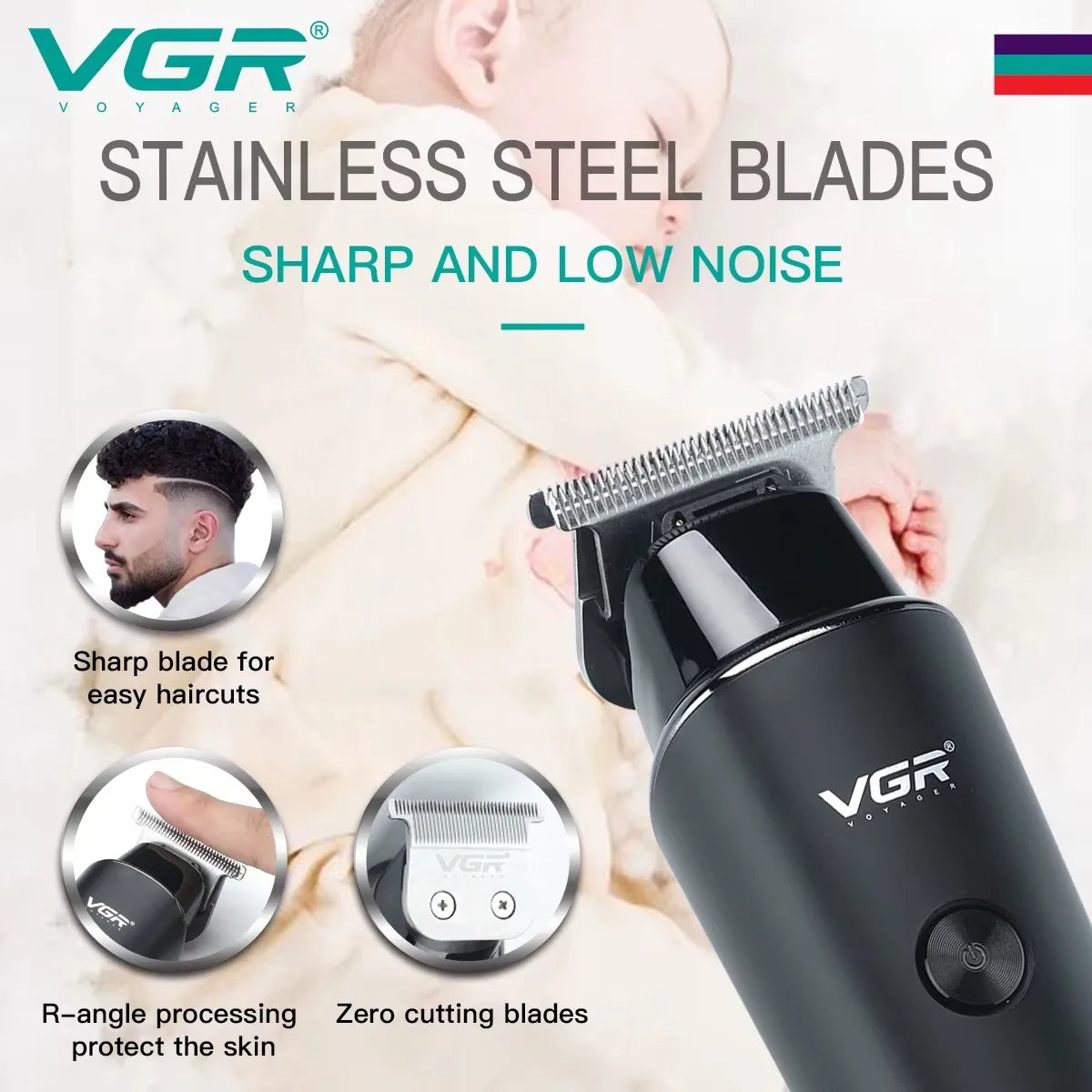 Cordless USB VGR Adjustable Hair trimmer