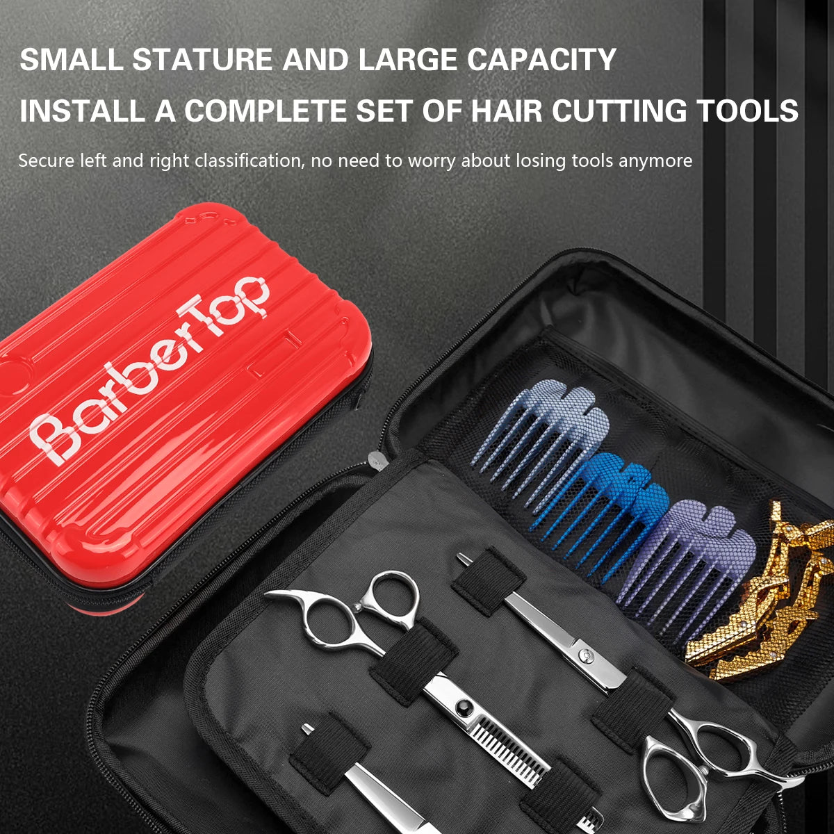 Portable Hair Scissors Case Bag Suitcase