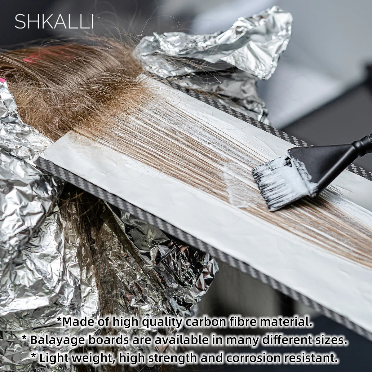 SHKALLI Carbon Fiber Balayage Board ,Brush and,Hair Dye Tool Kit