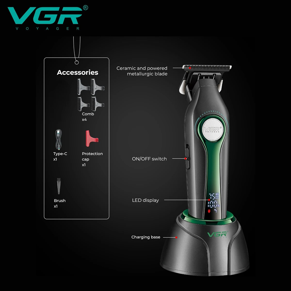 VGR Cordless Electric Hair Trimmer