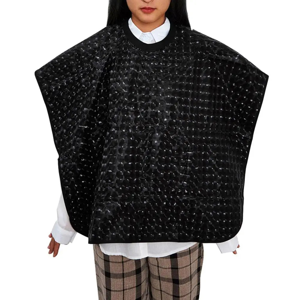 Black Plastic Hairdressing Apron Barber Gown