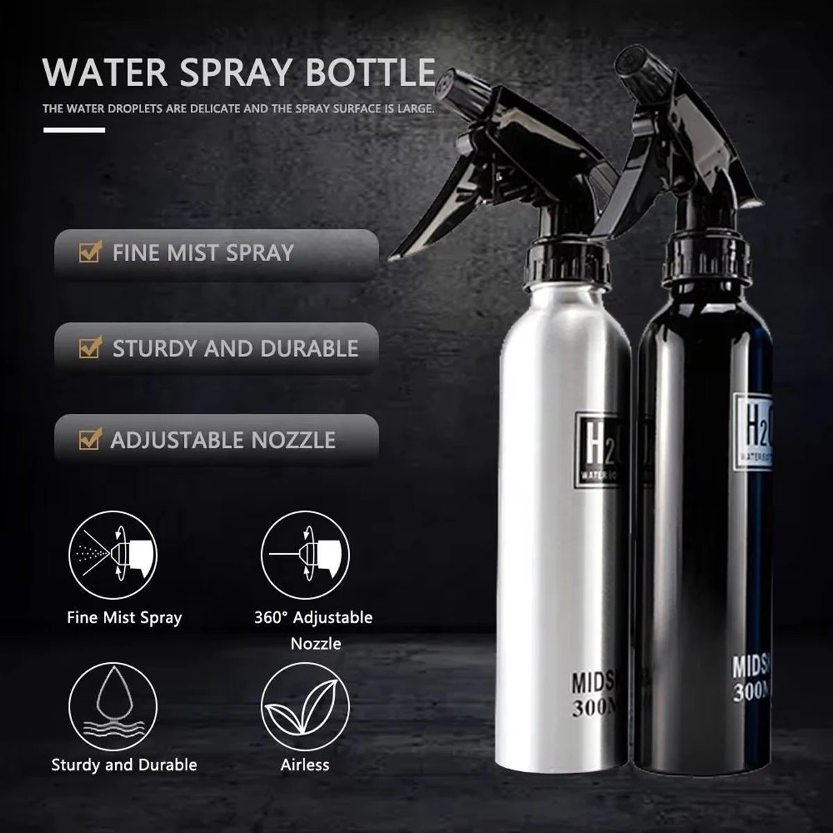 300ml/500ml High Pressure Adjustable Nozzle Spray Bottle