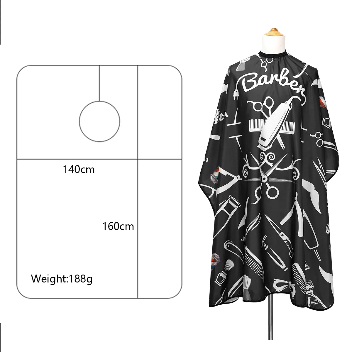 Polyester Antistatic Salon Hairdressing Apron Cape