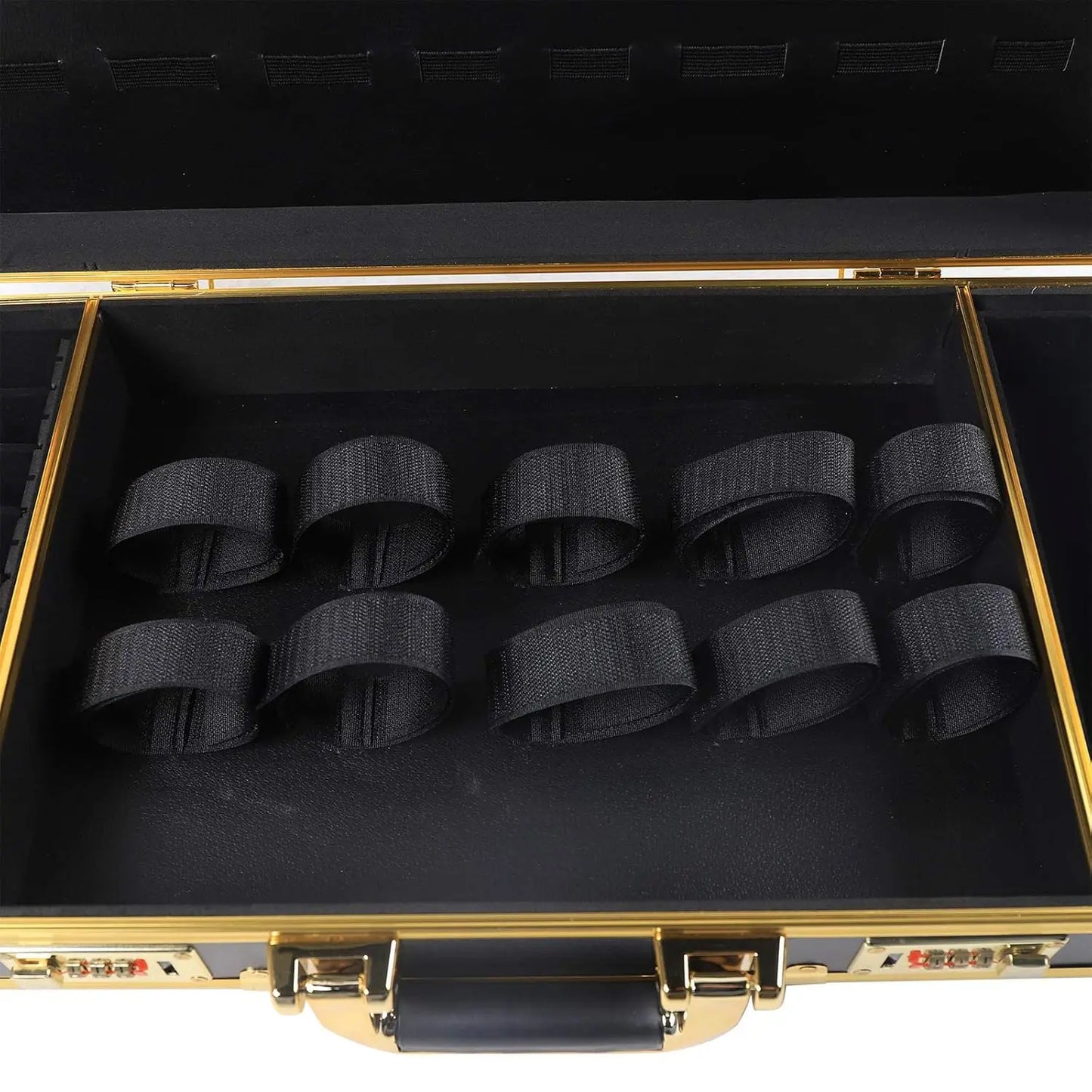 Black & Gold Aluminum Fire-Resistant Barber Travel Storage Organizer Case