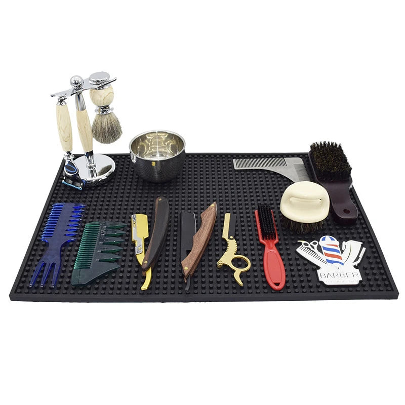 Black Anti Slip Barber Station Pad