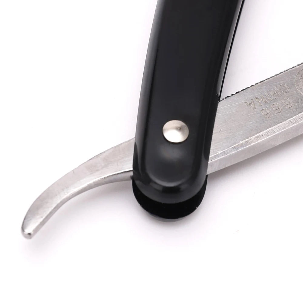 Black/Gold Hair Salon Manual Straight Edge Barber Razor Knife