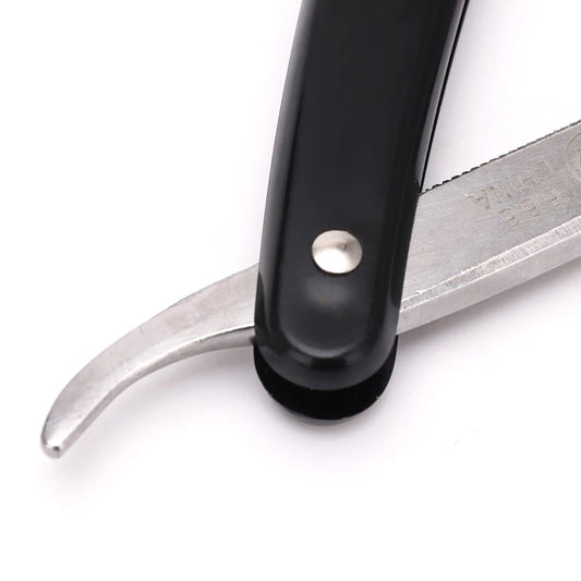 Black/Gold Hair Salon Manual Straight Edge Barber Razor Knife