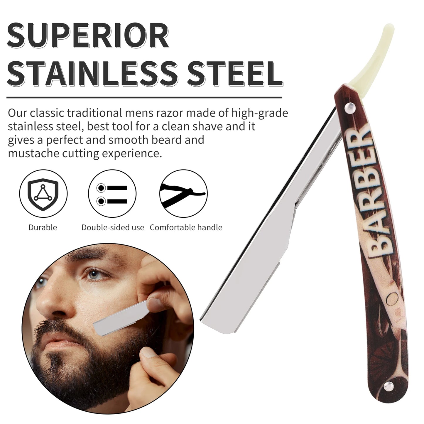 New Salon Manual Straight Edge Rack Folding Razor