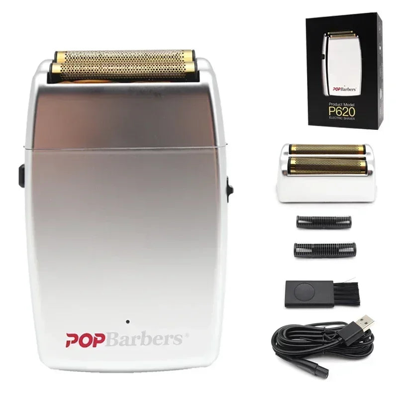 USB 11000 RPM P620 Electric Double Foil Shaver Men's Beard Trimmer