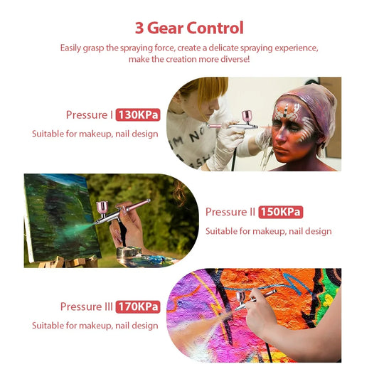 Portable 0.3mm Airbrush With 150cm Air Tube Painting Spray gun
