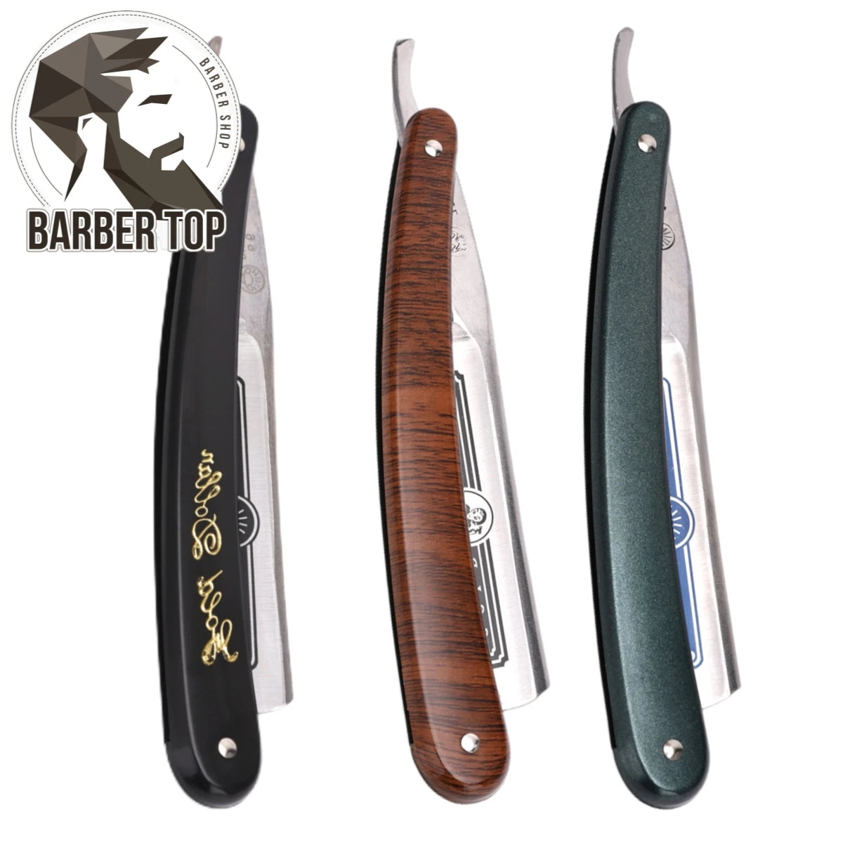 Black/Gold Hair Salon Manual Straight Edge Barber Razor Knife