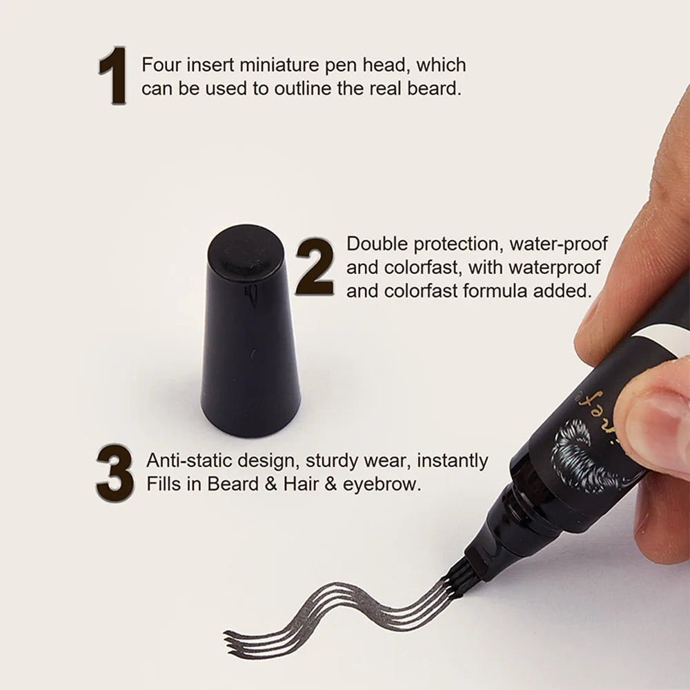 1Pcs: Beard Pen Filler ,Brush kit