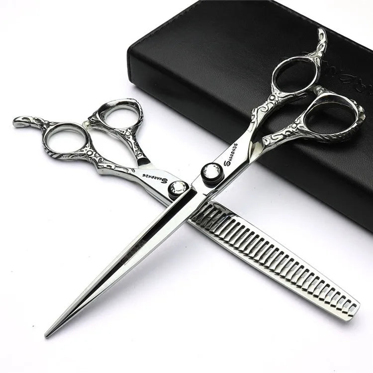 Stainless Steel 6/6.5/7 inch 440C Barber Shears Salon Scissors Set