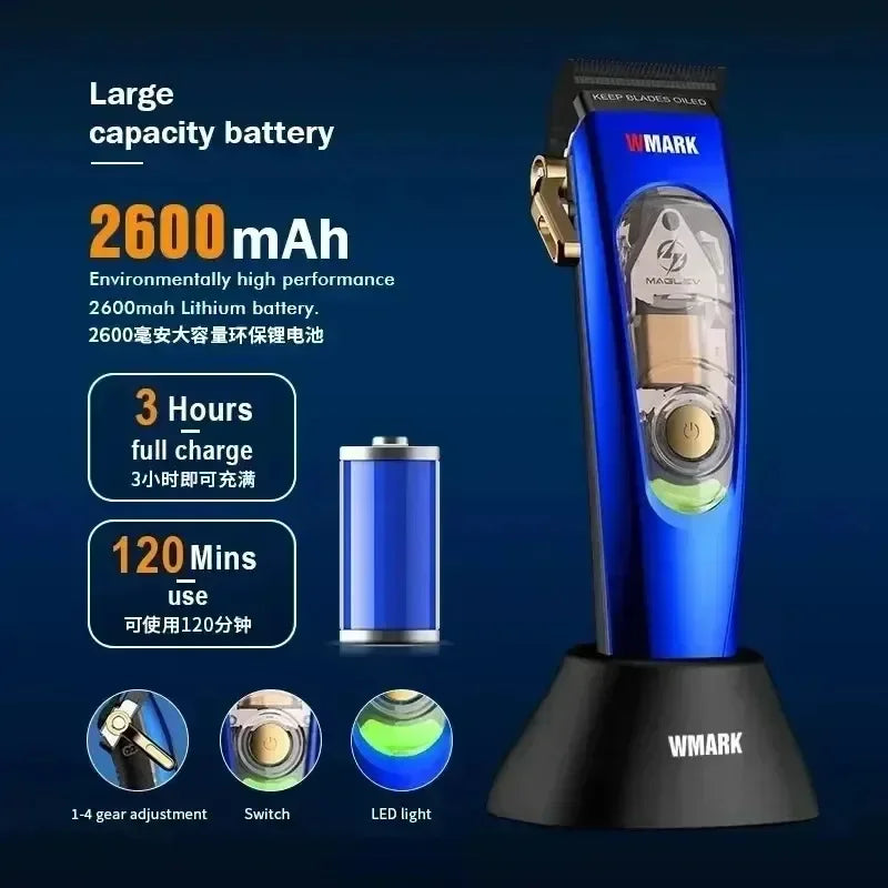 WMARK Rechargeable USB NG-9004 BRDCLIP M3T DLC Hair Clippers