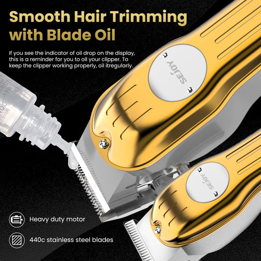 Full Metal Rechargeable Hair Clipper Combo Kit