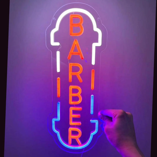 Portable USB Adjustable Brightness BarberShop “Open” Neon Light Sign