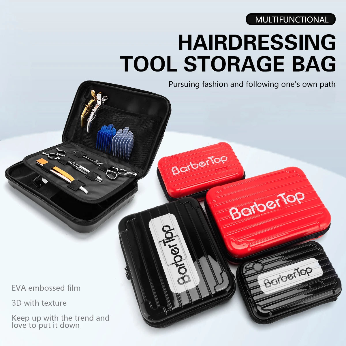 Portable Hair Scissors Case Bag Suitcase