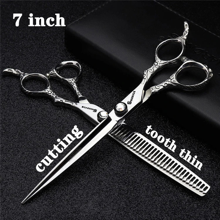 Stainless Steel 6/6.5/7 inch 440C Barber Shears Salon Scissors Set