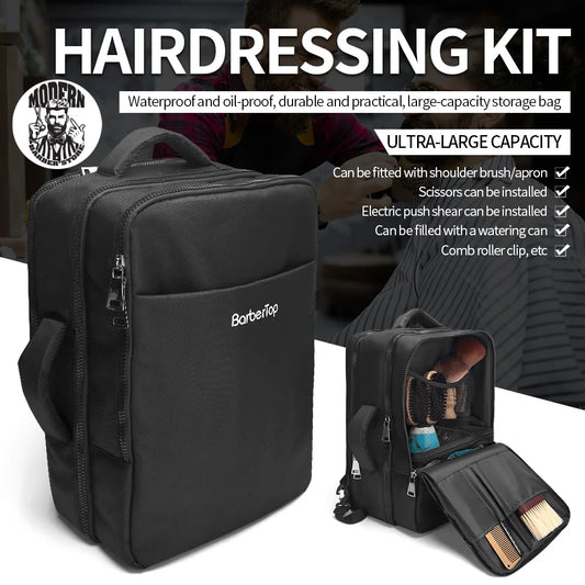 Black Polyester Multifunctional Portable Storage Travel Backpack