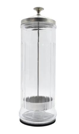 Barbershop Disinfection Jar Beauty Manicurist Stainless Steel Glass Filter Clean Sterilization Container