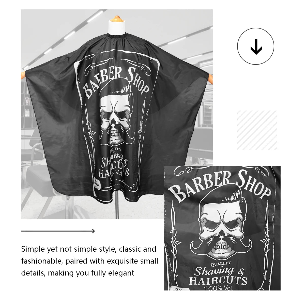 Retro Polyester Antistatic Waterproof Hairdresser Apron