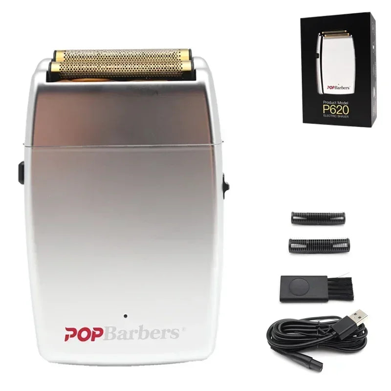 USB 11000 RPM P620 Electric Double Foil Shaver Men's Beard Trimmer