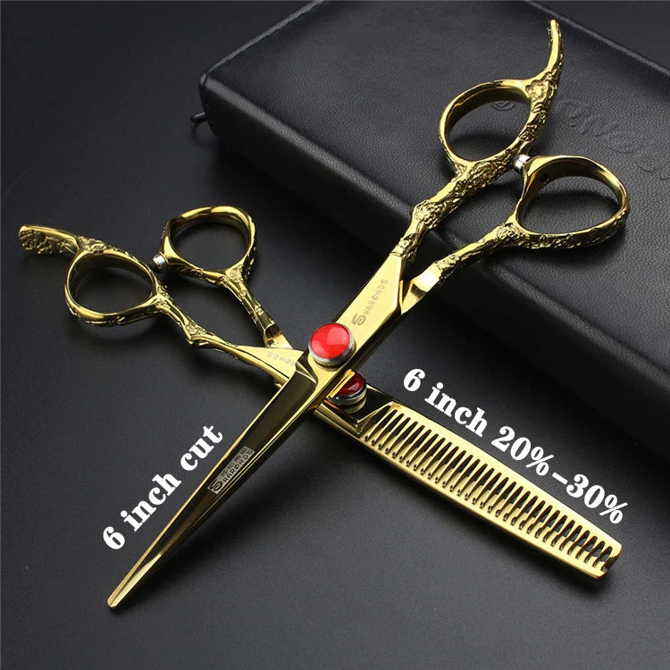 Stainless Steel 6/6.5/7 inch 440C Barber Shears Salon Scissors Set