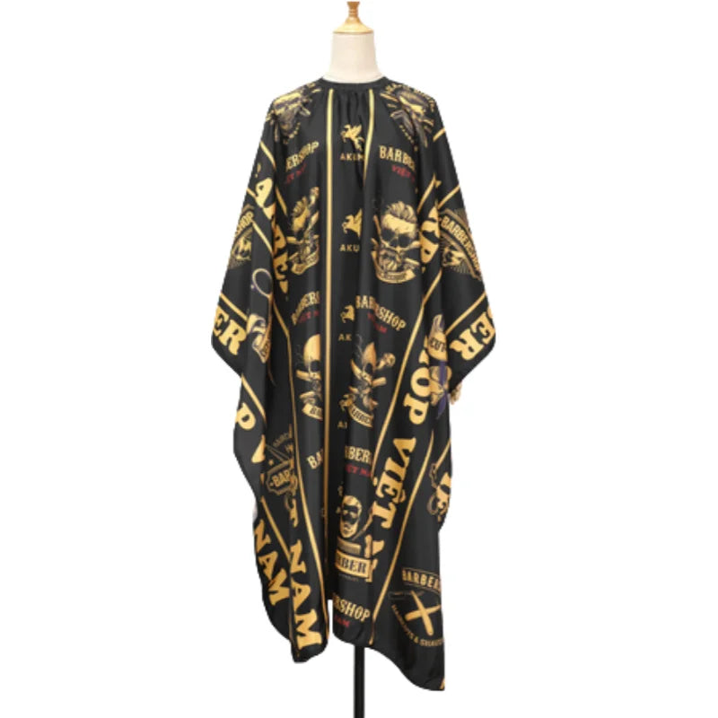 Retro Waterproof Hair Salon Barber Apron Cape w Skull Pattern