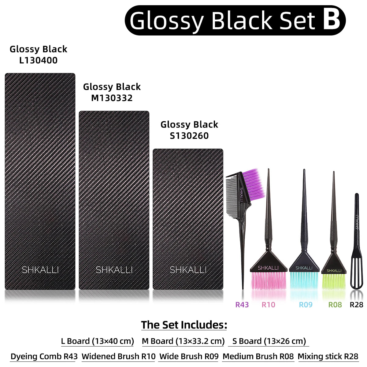 SHKALLI Carbon Fiber Balayage Board ,Brush and,Hair Dye Tool Kit