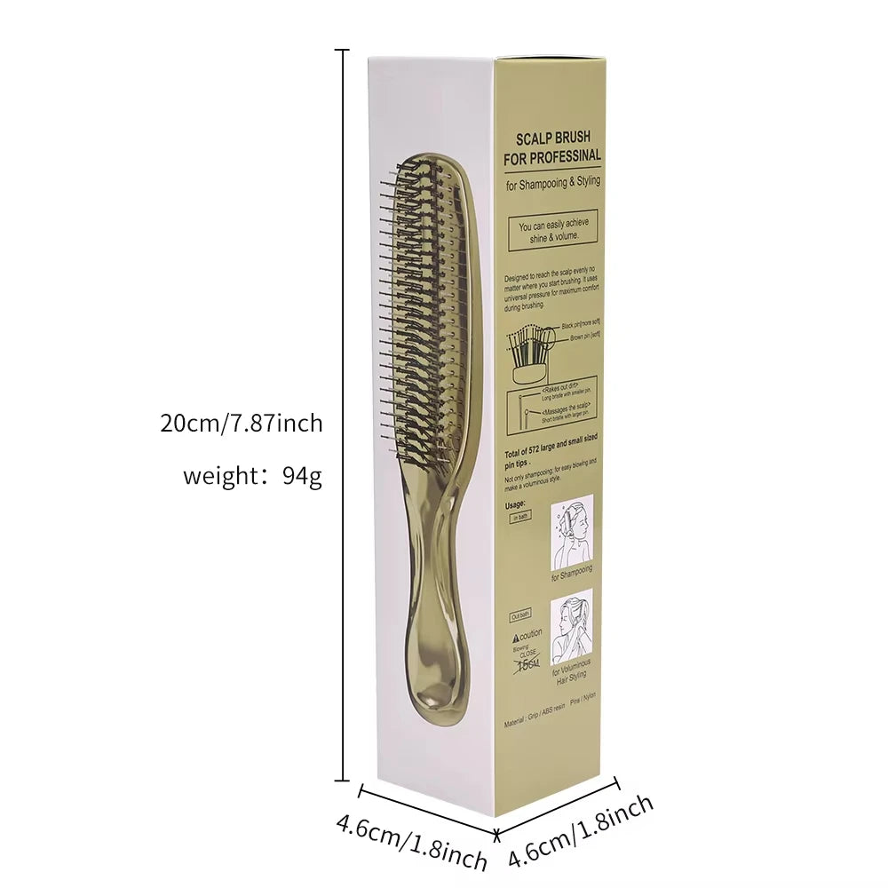 NEW Anti-static Upscale Electroplated Salon Massage Dry Wet Comb