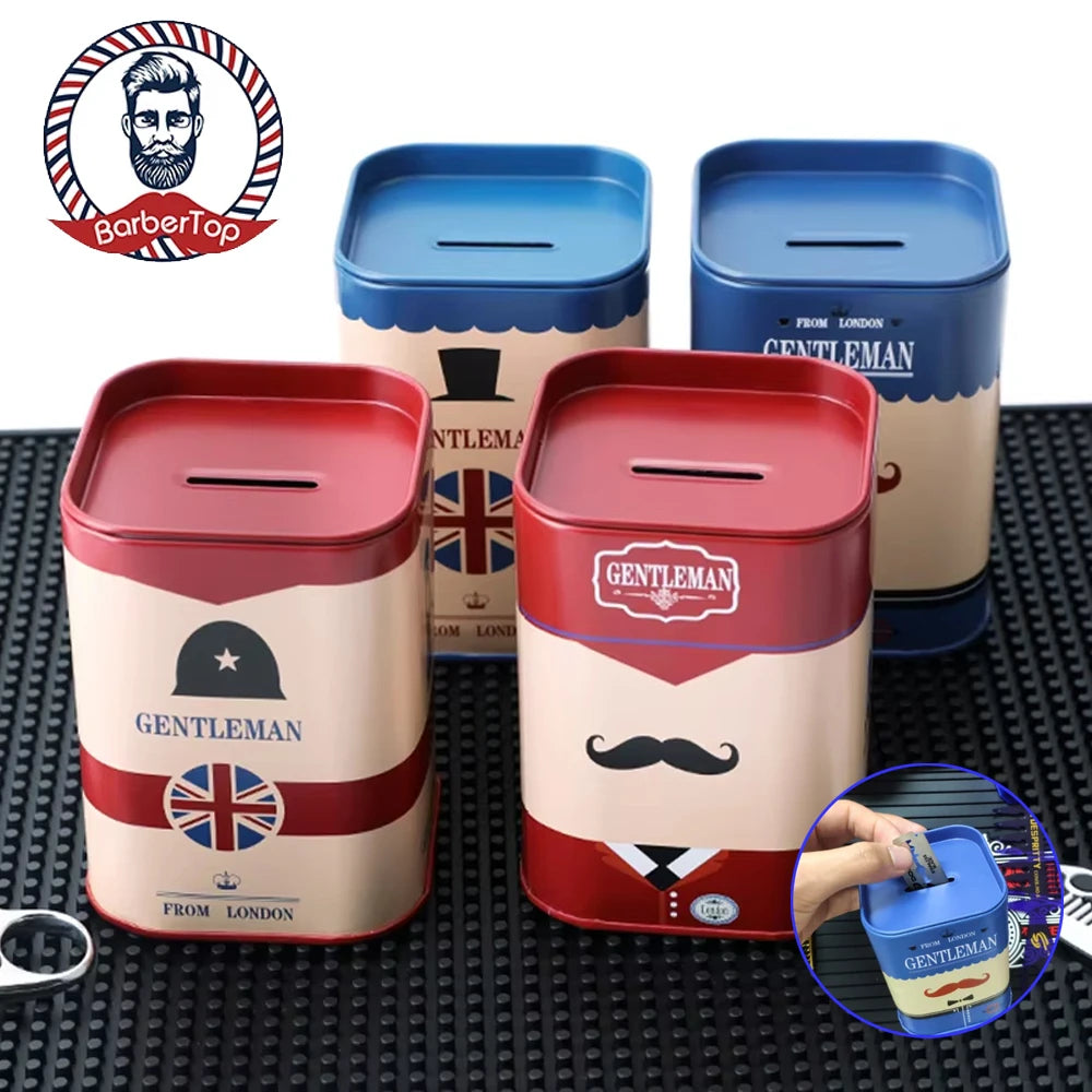 Retro Barber Shop Safety Razor Blade Disposal Container Case