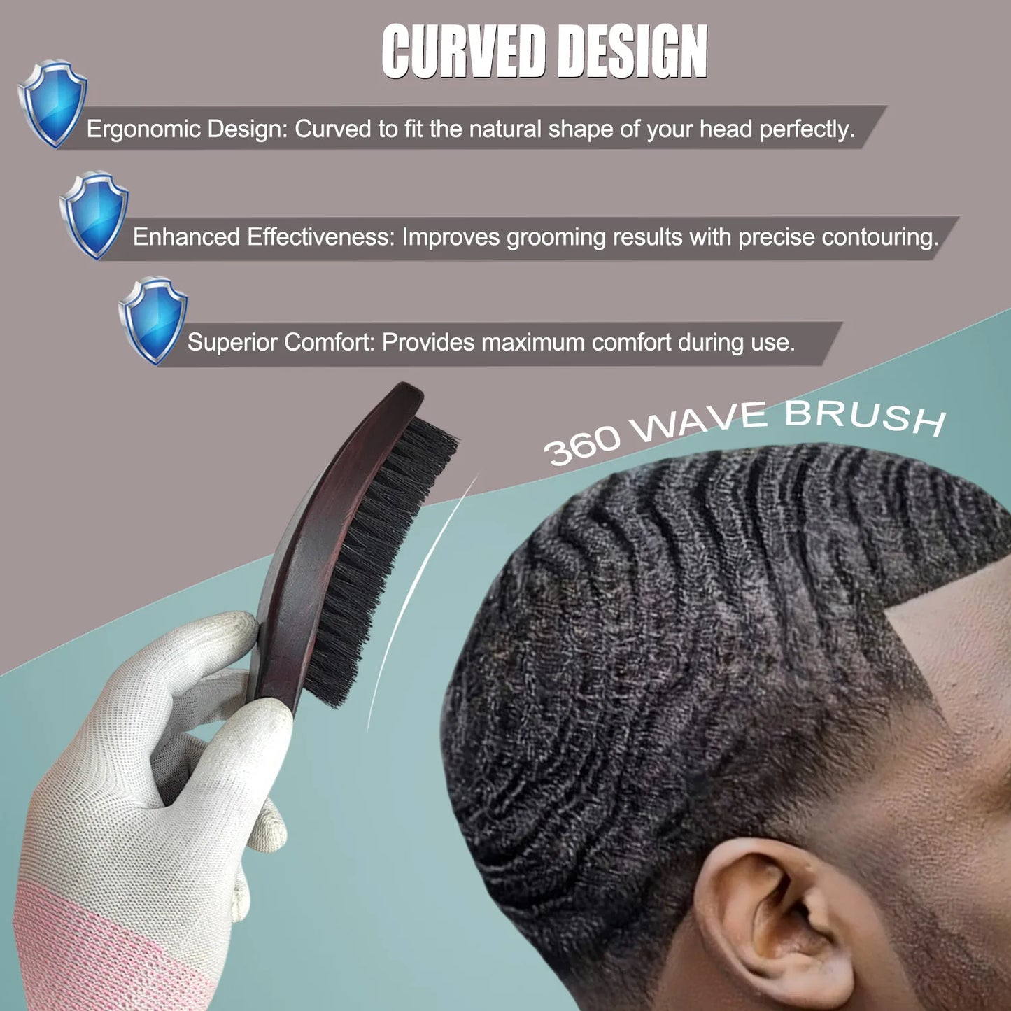 Gracemen Beard ,Hair 360 Wave Brush