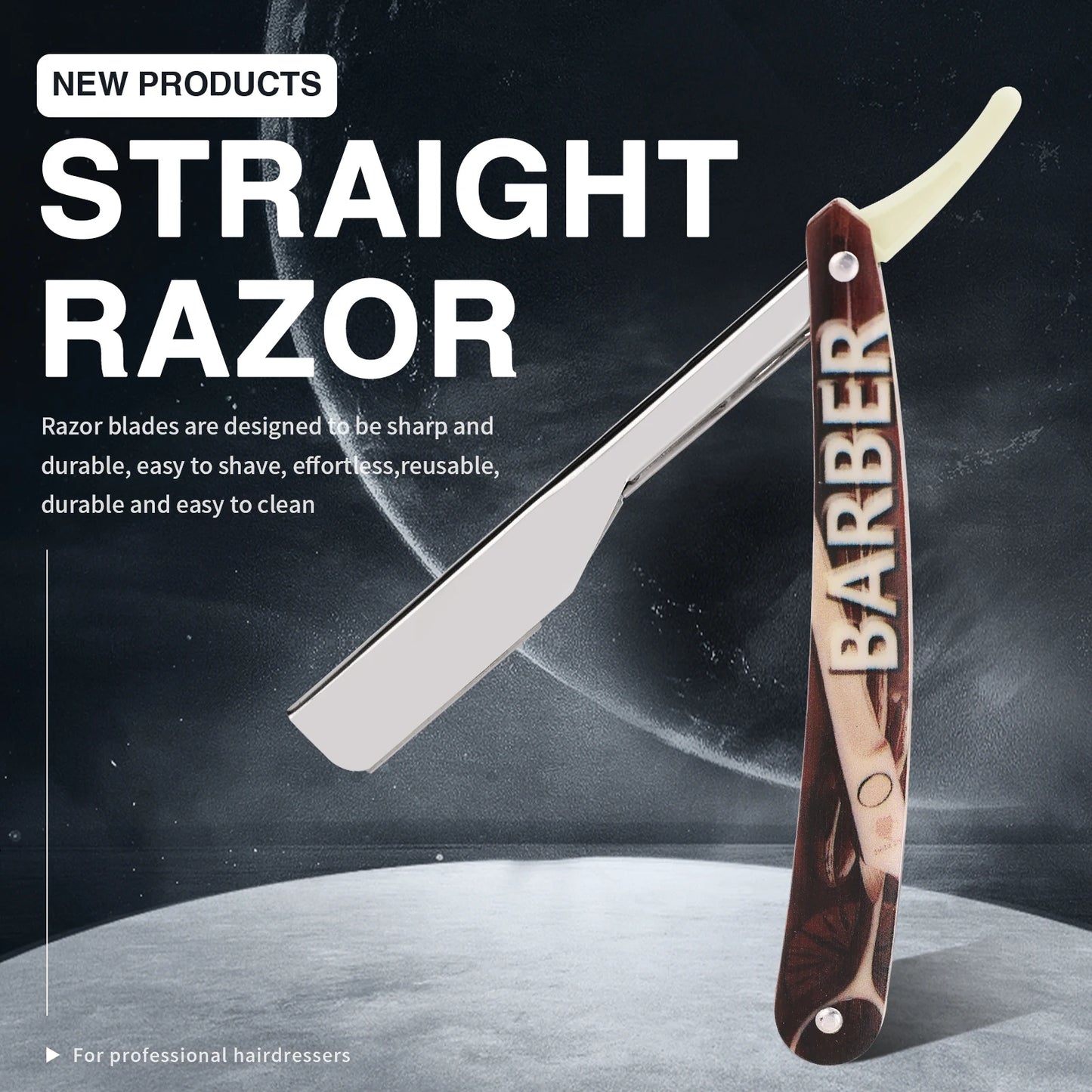 New Salon Manual Straight Edge Rack Folding Razor