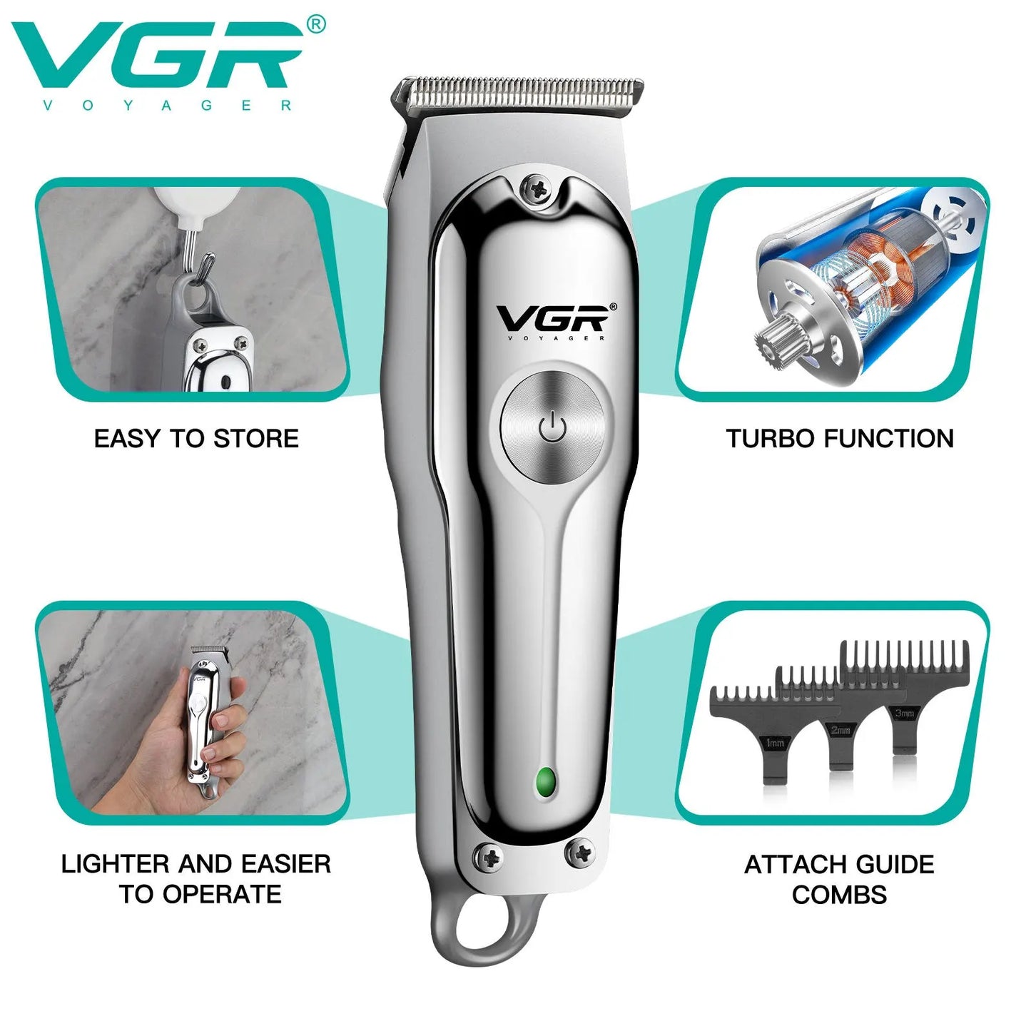 VGR071 T-blade Cordless Rechargeable Hair Clippers