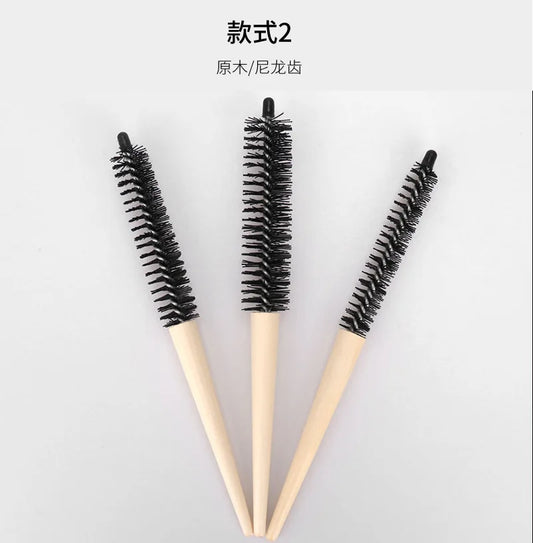 Small Wood Slimline circular Hair Brushes w an additional Comb