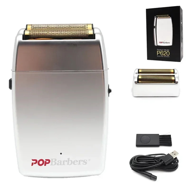 USB 11000 RPM P620 Electric Double Foil Shaver Men's Beard Trimmer