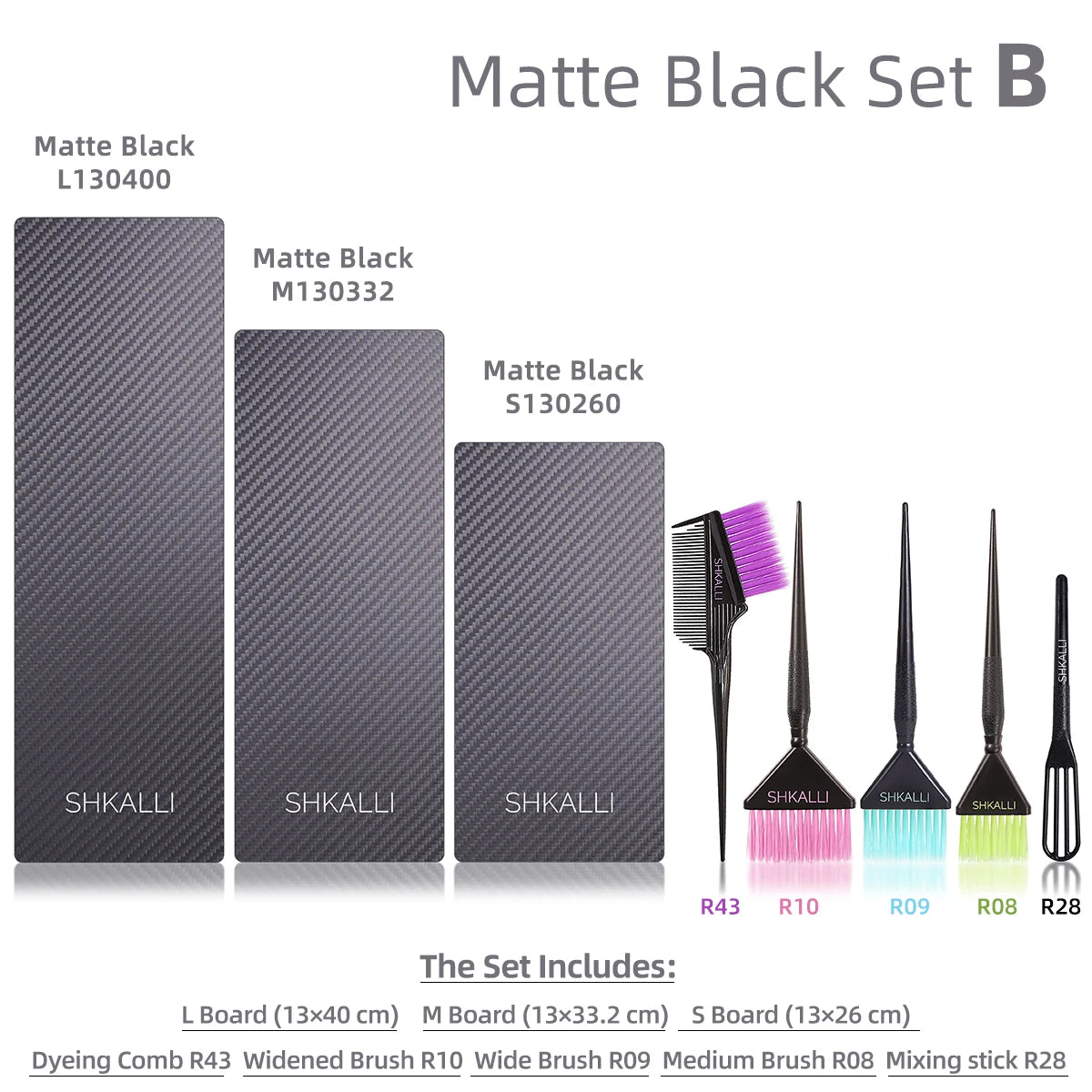 SHKALLI Carbon Fiber Balayage Board ,Brush and,Hair Dye Tool Kit