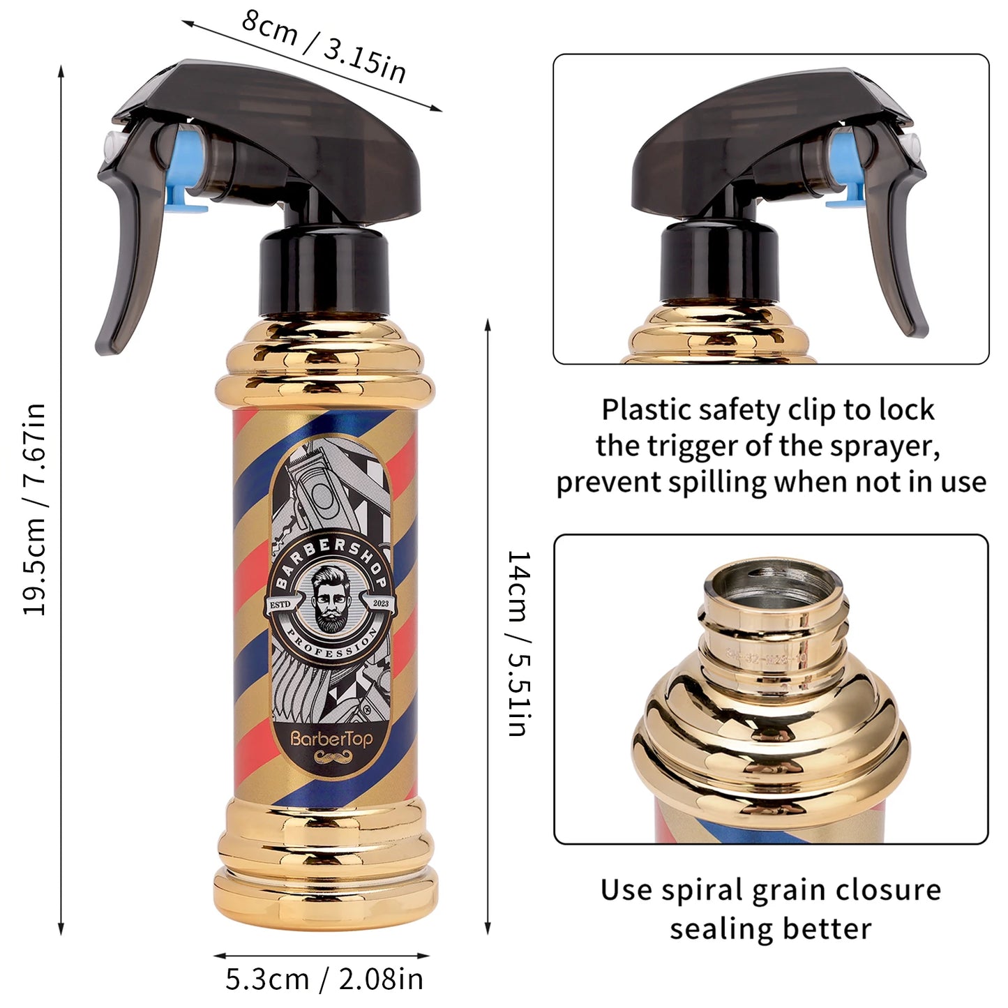 5pcs: Salon Set Barber Spray Bottles Comb ,Brush Tools